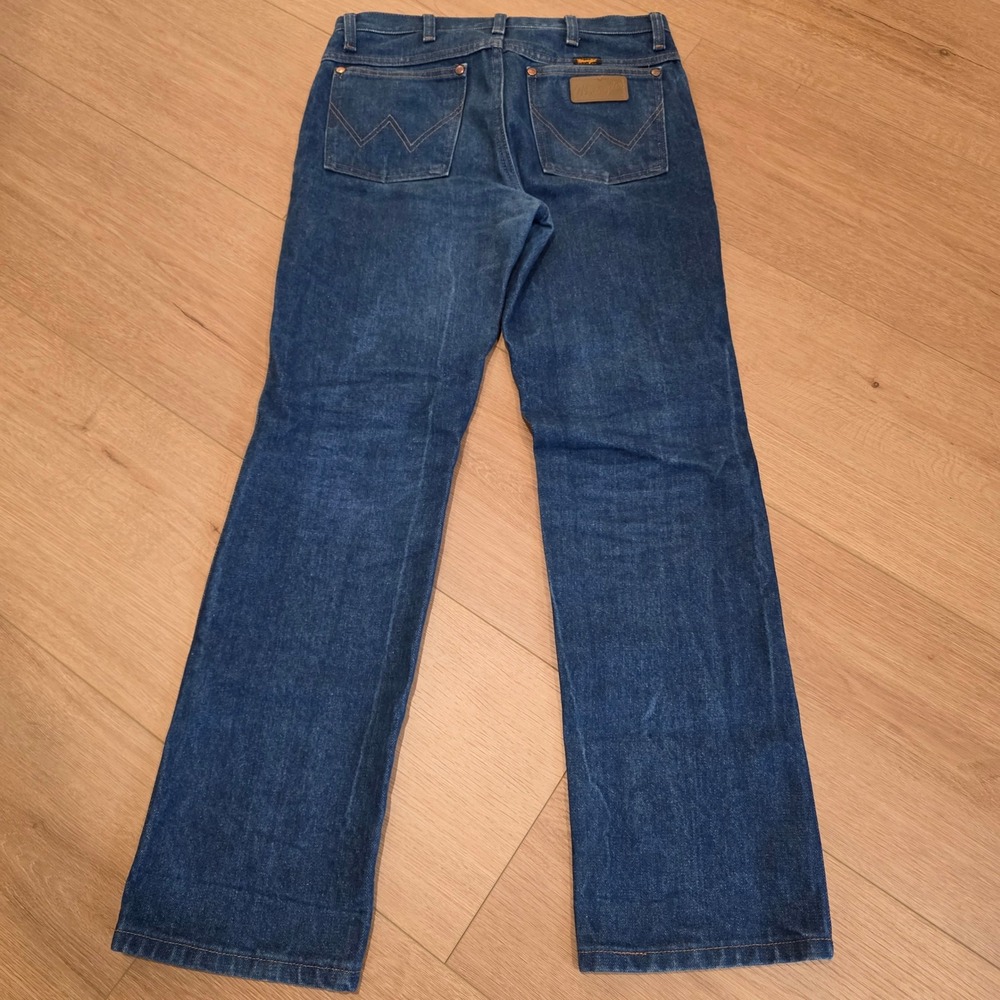 Wrangler 936DEN Cowboy Cut Slim Fit Jeans Mens 30x30 Dark Wash Indigo Denim - Picture 7 of 9